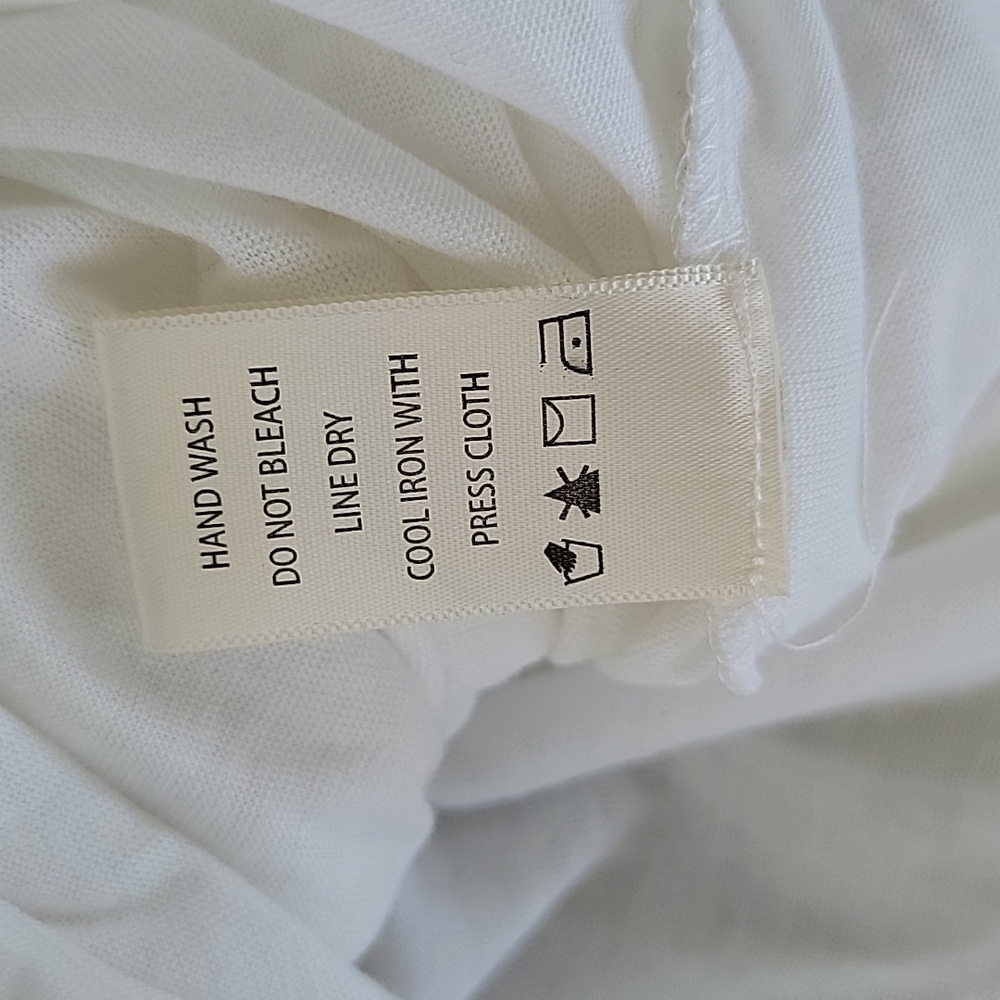Max Studio White Gauzy Cotton Tiered Midi Dress Sz L Lined - Picture 10 of 10